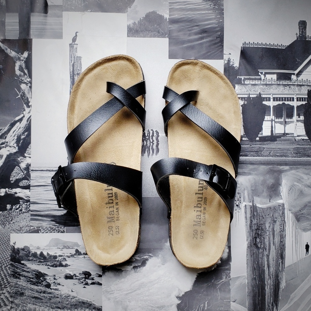 Maibulun | Black Criscross Sandals